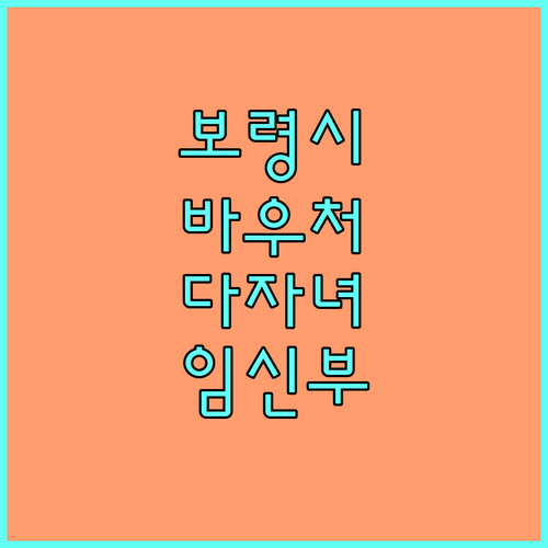 2025년 보령시 바우처카드: 다자녀 가정, 임신부를 위한 경제적 지원