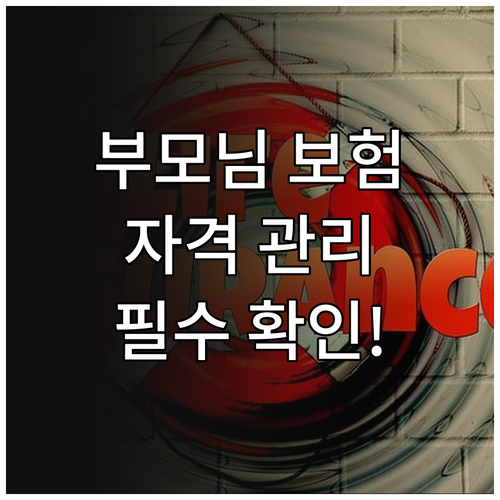 필수 확인! 부모님 건강보험 자격 관리 핵심 정보