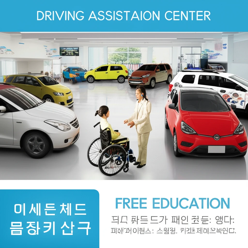 장애인 운전 지원센터에서 운전 교육을 받는 모습