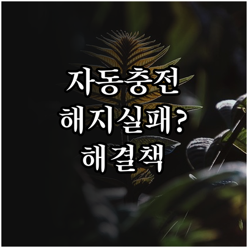 자동충전 해지 실패? 원인 파악 및 해결책 제시