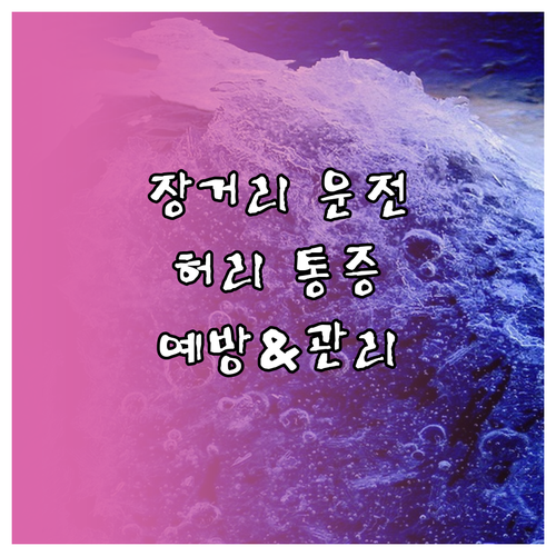 운전자 필수: 장거리 운전 시 허리 통증 예방 및 관리법