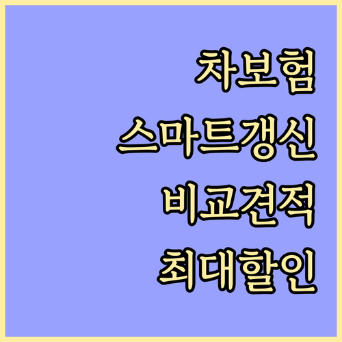 자동차보험 스마트 갱신: 다이렉트 보험료 비교와 할인 특약 활용법
