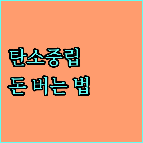 2025 탄소중립포인트제 에너지 절약으로 돈 버는 비법