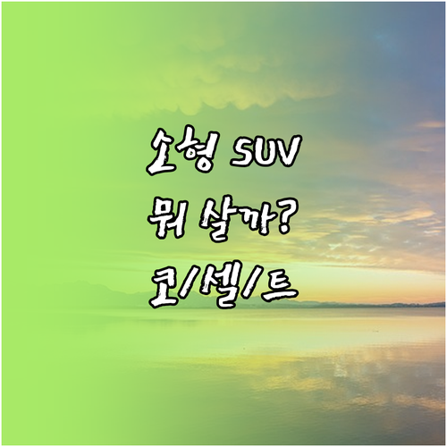 나에게 맞는 소형 SUV는? 코나, 셀토스, 트랙스 비교분석