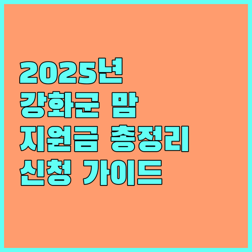 2025 강화군 산모 신생아 건강관리 지원금 신청 방법 및 대상 완벽 가이드