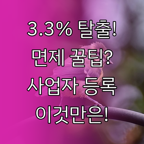 3.3% 원천징수 면제 조건: 사업자등록 후 계산서 발급 시