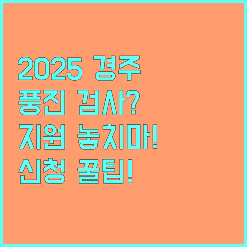 2025년 경주시 풍진 검사 지원 대상 내용 신청 방법 총정리