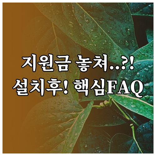 보일러 설치 후 신청 가능? 저녹스 지원금 FAQ와 주의사항
