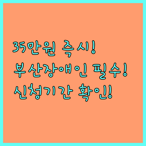 2025년 부산 장애인 평생교육이용권 35만원 지원 신청 기간 대상 방법