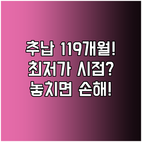 국민연금 추납 119개월 확보: 자격과 최저가 납부 시점 분석