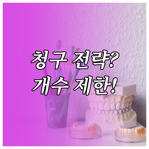 치아보험 혜택 극대화 연간 개수 제한과 환급 시점 청구 전략