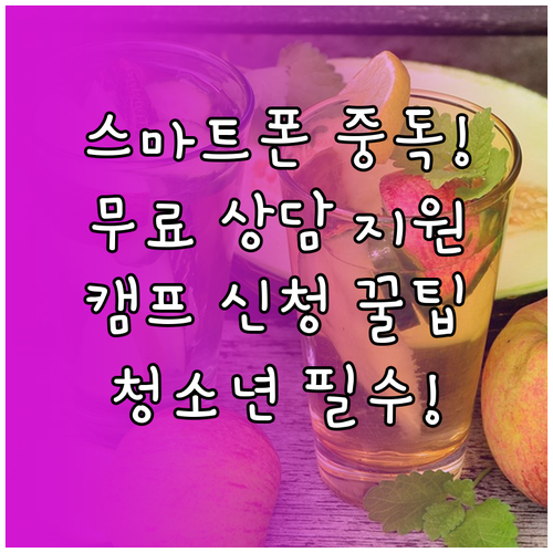 청소년 인터넷 스마트폰 과의존 무료 상담과 기숙 캠프 참여 신청 방법