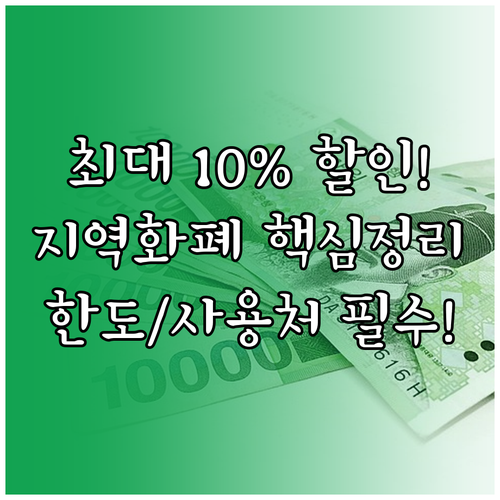 지역사랑상품권 할인율 구매 한도 사용처 핵심 정리