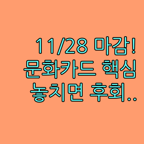 2025년 문화누리카드 신청 마감일 11월 28일 서류 및 주의사항
