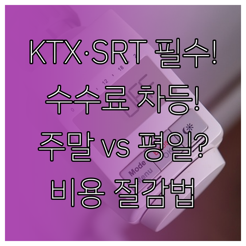 평일 주말 KTX SRT 취소 수수료율 차등 비교 비용 절감 방안