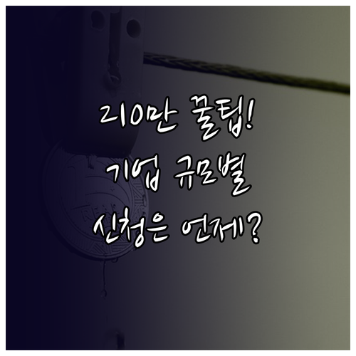 급여 210만원 상한액 기업 규모별 신청 시기 확인